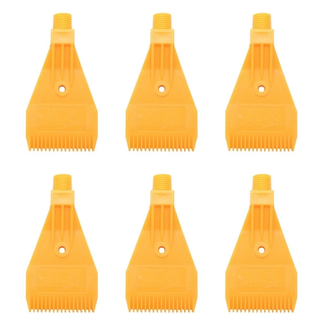 6X 1/4BSP Male Thread ABS Single Hole Air Blow Off Flat  Nozzle Yellow G6Y7