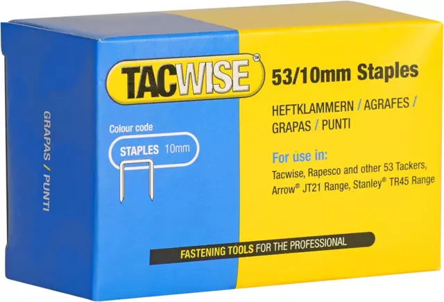 Tacwise 0431 Typ 53/10 mm verzinkte Heftklammern - Box mit 5.000