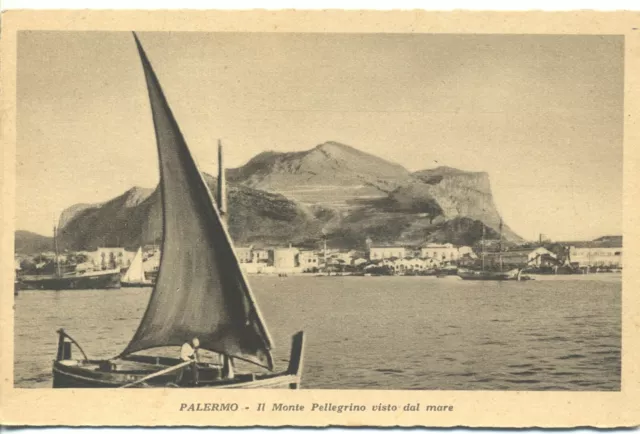 Cartolina Palermo -  Il monte pellegrino visto dal mare