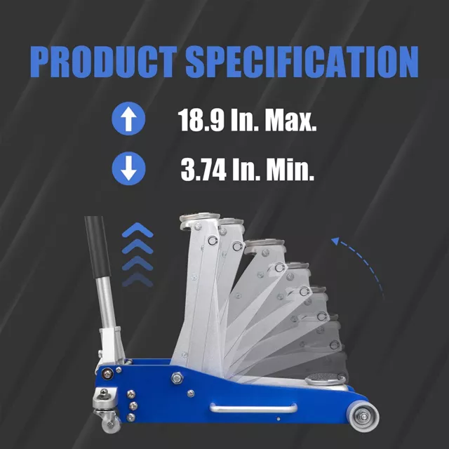 Torin TCE 3 Ton  Aluminum Service/Floor Garage Jack Low Profile Economic 3