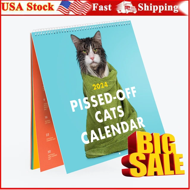 2024 PISSEDOFF CATS Calendar / Funny Cat Wall Calendar Christmas Gift