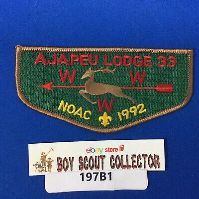 Boy Scout OA Ajapeu Lodge 33 1992 NOAC Order Of The Arrow Flap Patch