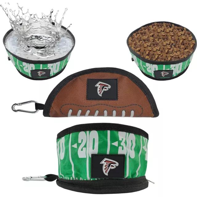 NFL Collapsible Dog Bowl & Cat Bowl Portable & Lightweight Pet Bowl for Travel