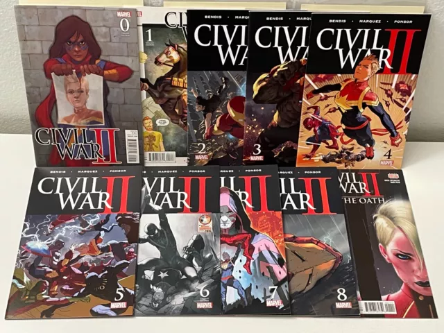 Marvel Civil War Ii Complete Set # 0 1-8 The Oath Brian Michael Bendis Vfnm 2016