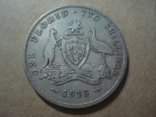 💰Australian 1913 Florin Silver Coin Scarce This Condition Advance Australia 💰