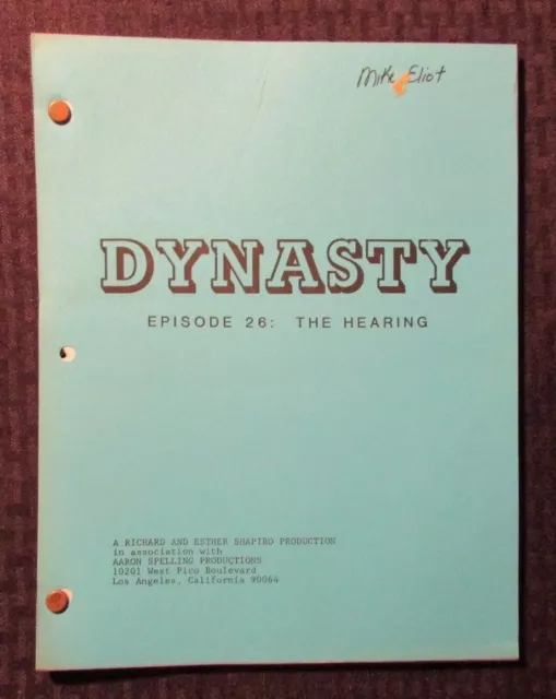 1981 DYNASTY 12/16/81 TV Script #26 The Hearing 1st Rev. Draft FN 48 pgs