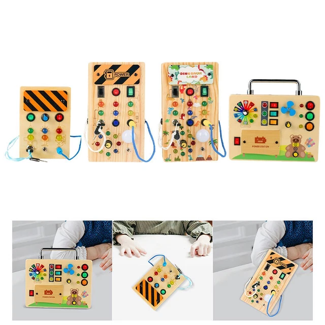 Busy board bebe Nauotk en bois avec LED Montessori Busy board bebe Nauotk en bois avec LED Montessori