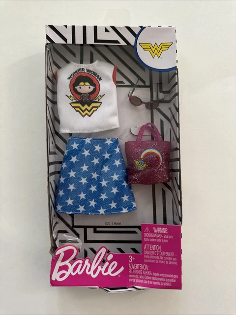 Barbie Doll Complete Looks, Wonder Women Fashion Skirt, Bag, Sunglasses Outfit