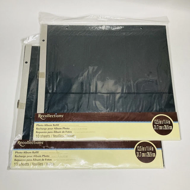 Álbum de fotos de recuerdos recarga de 10 hojas 12,5"" x 11,4"" FOTO 4x6 NUEVO • PAQUETE DE 2
