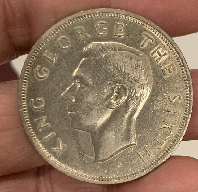1949 New Zealand Crown Silver Coin, Unc