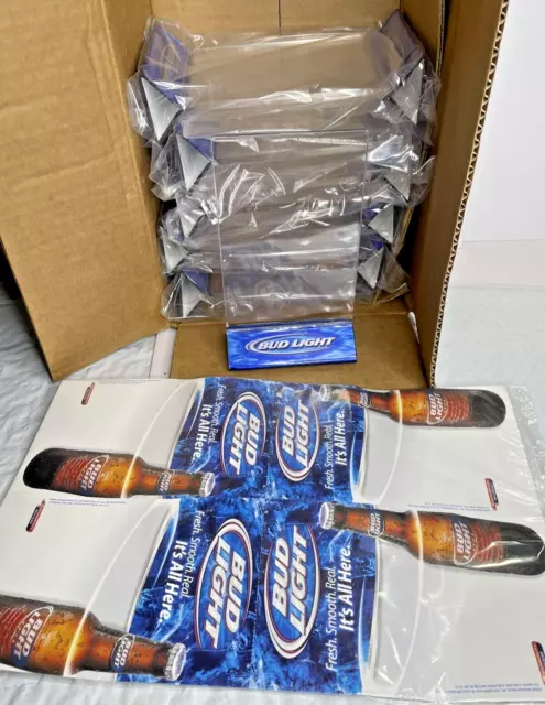Lot Of 10 Bud Light Table Tent Holder 2003 Promo Its All Here 7x4 Sealed Box