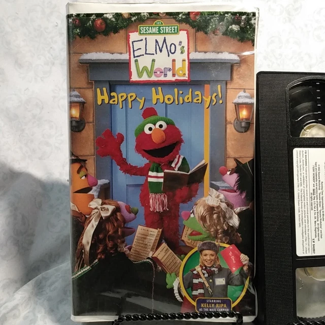 Kelly Ripa Elmo ELMO'S WORLD - Happy Holidays VHS 2002 Sesame Street Kelly Ripa ...