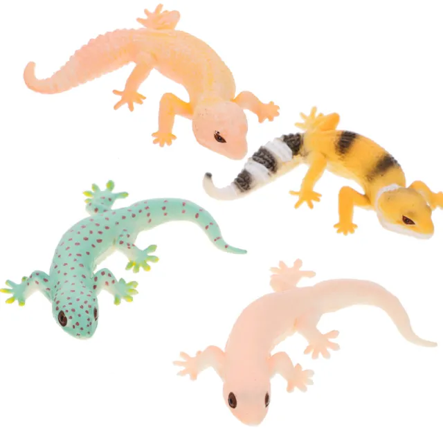 4Pcs Artificial Model Reptile Fake Lizards Life Creatures Animal Figures