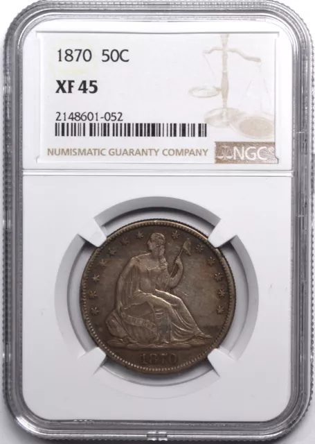 1870 Seated Liberty Half Dollar 50C Ngc Xf 45