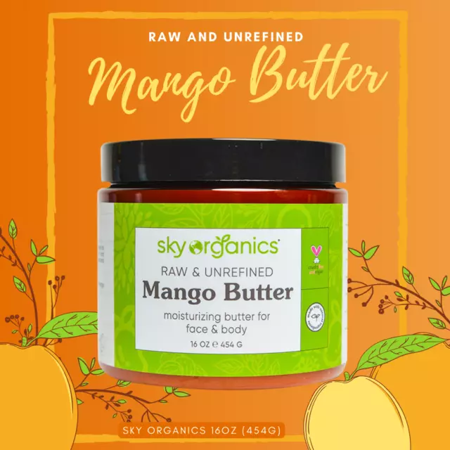 Raw & Unrefined Mango Butter- 100% Pure - Premium Product- 454g