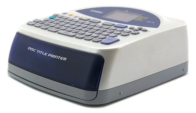 Casio Disc Title Printer CW-75 Qwerty Keyboard Tested Batteries Not Included