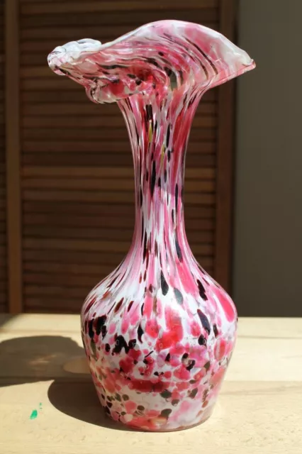 Beau Vase Carafe Soliflore Ancien Pate de Verre Clichy 1900