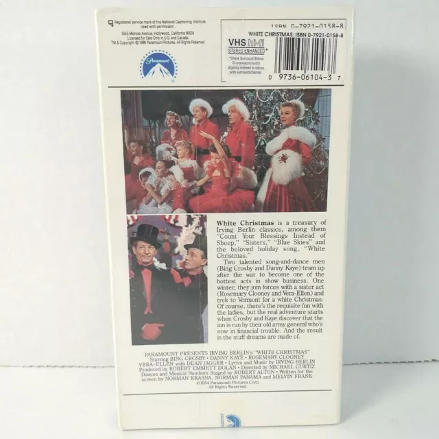IRVING BERLINS WHITE Christmas VHS Paramount Pictures 19541990 NEW