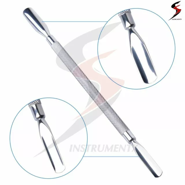 Stainless Steel Cuticle Nail Pusher Trimmer Remover Pedicure Manicure Nail Tools