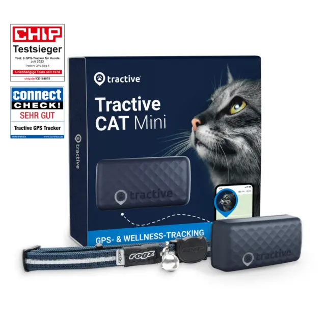 Tractive CAT Mini | GPS Katze & Health Tracker | Dunkelblau | NEU