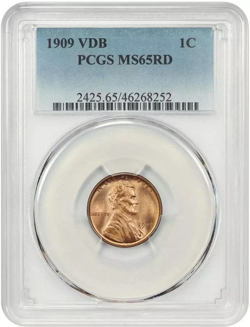 1909 VDB Lincoln Cent PCGS MS-65 RD