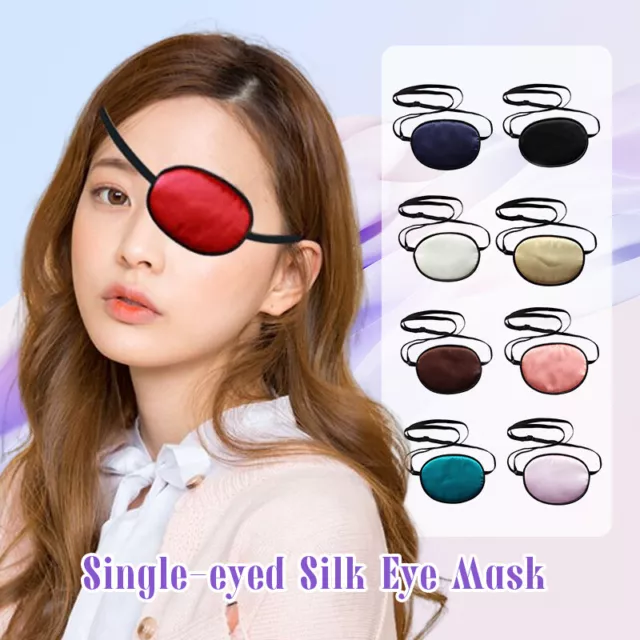 Single-eyed Silk Eye Mask Amblyopia Trainer Eyeshade Soft Eye Patch Sleep Mask