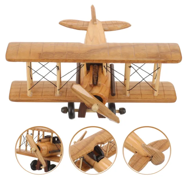 Flugzeugmodell Retro-Holzflugzeug Nostalgisches Kinderzimmerdeko Hölzern
