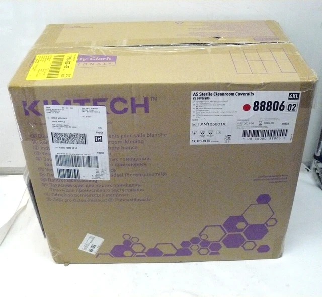 KIMBERLY CLARK KIMTECH 88806 A5 Sterile Cleanroom Coveralls 4XL 4X ...