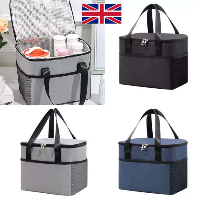 Large Insulated Lunch Bag Adult Kids Men Thermal Cool Hot Food Storage Tote Box.