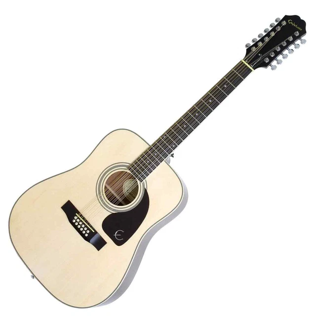 Spitzen 12 saitige akustik Epiphone Dreadnought Westerngitarre in Natural Gloss
