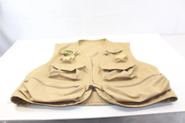 Collectible Fishing Vest Khaki Color Size Med / Large by Woods Goods Vintage