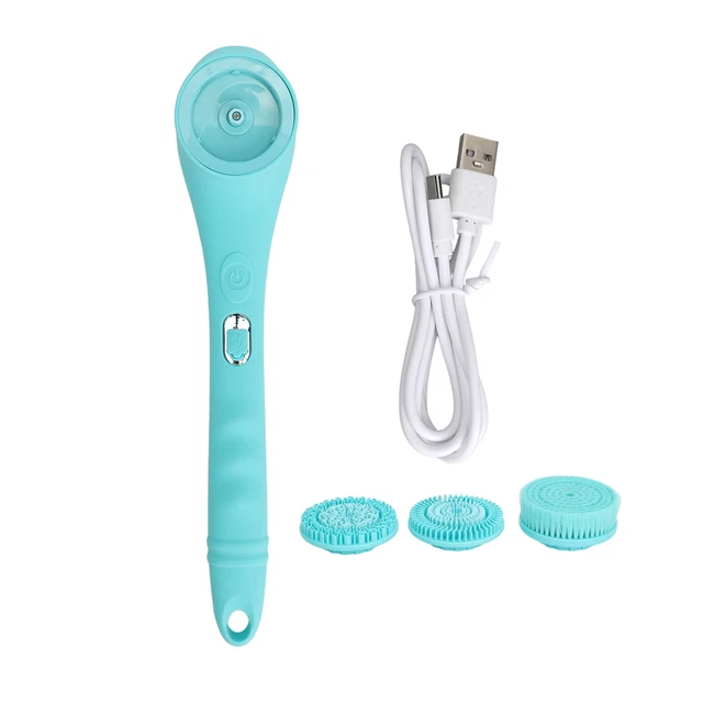Spazzola Corpo Elettrico Scrubber Ricaricabile Con 3 Teste Lunghe