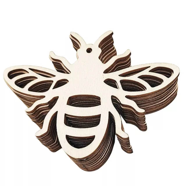 20pcs Wooden Bee Cutouts for Crafts and Decor