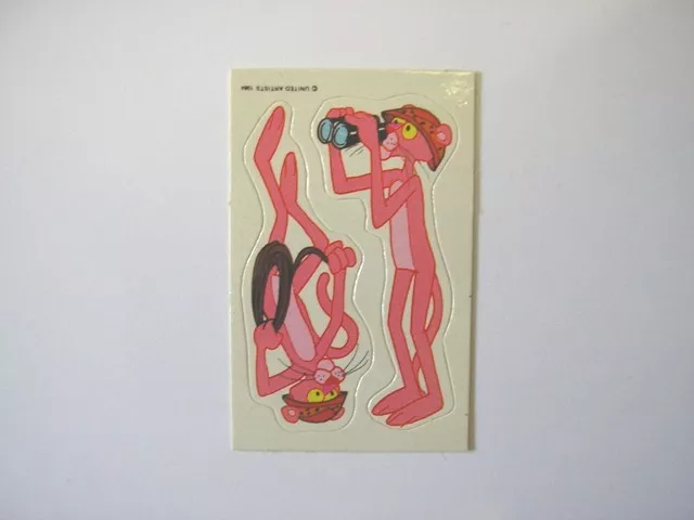 VECCHIO ADESIVO FIGURINA FORMAGGINO MIO 1984 PANTERA ROSA Pink Panter (cm 4 x 6)