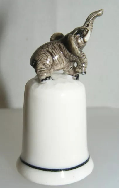 Klima Porcelain Elephant on Thimble Front Leg &Trunk Up K411