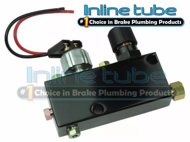 Adjustable Proportioning Valve Distribution Block Disc Drum Brake Street Rod Blk