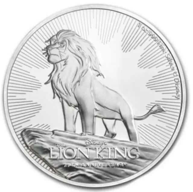 2019 $2 Disney The Lion King 25th Anniversary 1oz Silver BU Coin