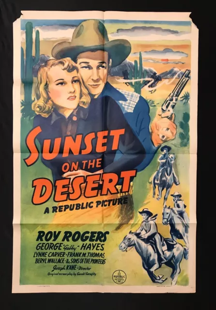 Roy Rogers In "Sunset On The Desert" 1942 Movie Poster 27X41 One Sheet