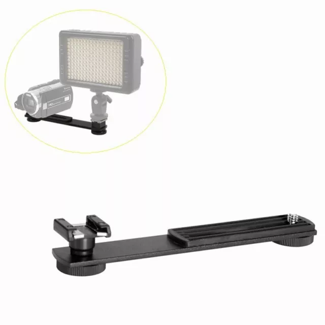 Extension Bar Hot Shoe Dual Bracket Mount for DV LED Video Light Camera Flash