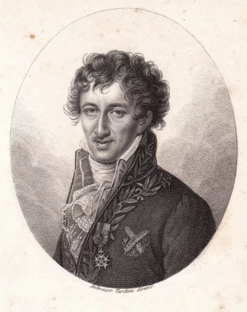 Portrait XIXe Georges Cuvier  Anatomie Comparée Paléontologie Zoologie 1825