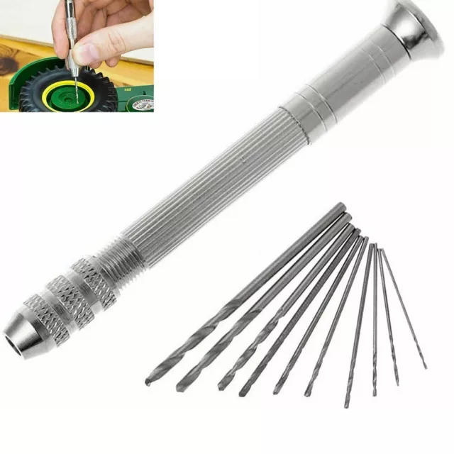 10X Precision Pin Vise Hand Drill Rotary Tools Set For Models Hobby DIY Crafts