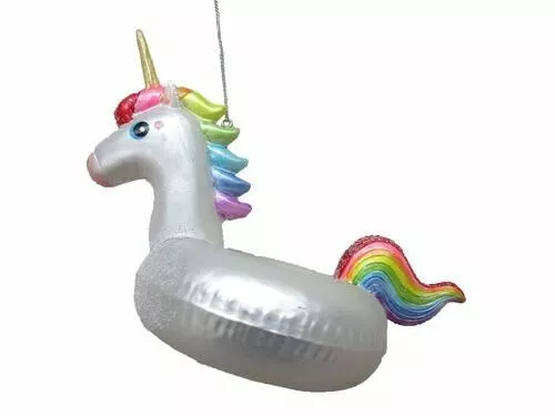 December Diamonds Unicorn Float Blown Glass Ornament