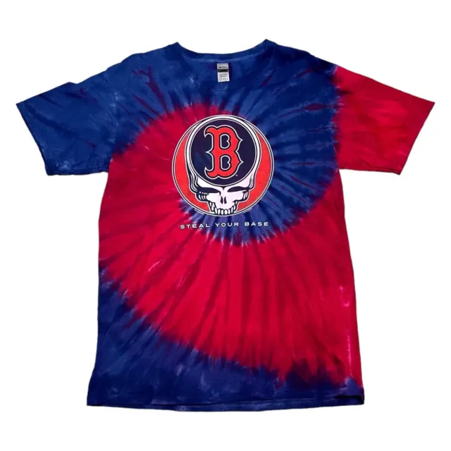 Grateful Dead Boston Red Sox Tie Dye Hippie Band MLB Tee Shirt Mens Large