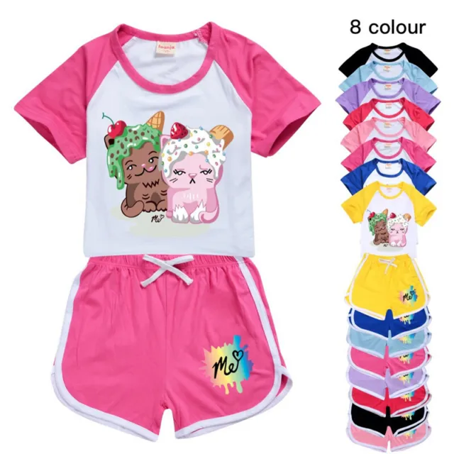 Boys Girls Moriah Elizabeth Shorts T-shirt Set Kids PJ'S Loungewear Tracksuit UK