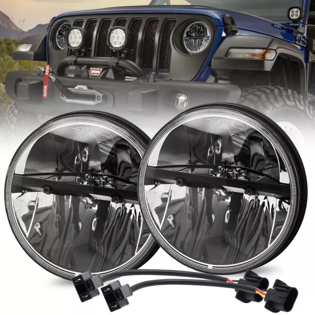 2 Stück 7 Zoll LED Scheinwerfer HI-Lo Beam Headlights für Mercesdes Benz G Jeep