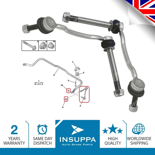 Stabilizer Anti Roll Bar Drop Link Pair Front Right Left For Citroen C5 VW Golf