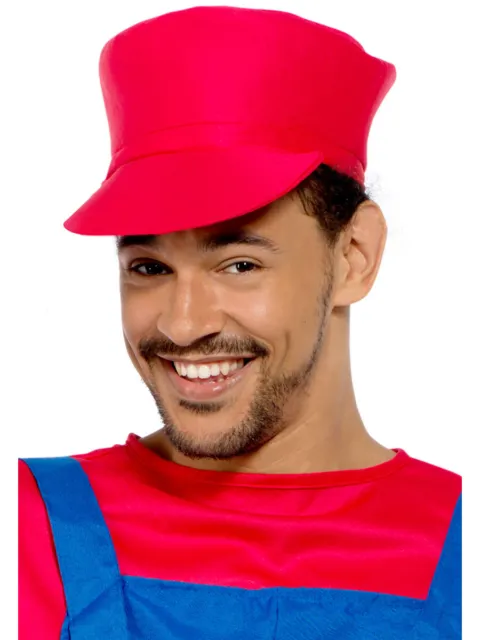 Adult's Red Plumber Gamer Guy Hat Costume Accessory