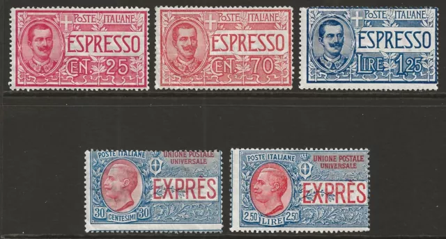 ITALY 1903-1908 express stamps fresh MINT OG MLH/MNH incl 25c, small collection