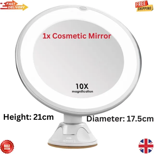 10X Magnifying Mirror With Led Lights Make Up Shaving Illuminated Cosmetic Uk