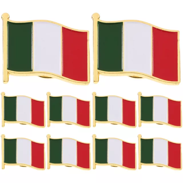 30 Pcs Eiserne Brosche Italienische Flagge Kostüm Revers Der Nationalflagge